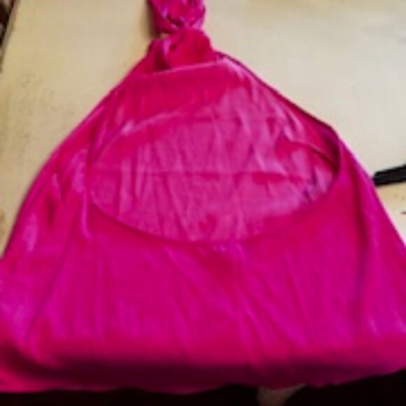 Hot Pink Tie Halter top (Backless) - Picture 2 of 3